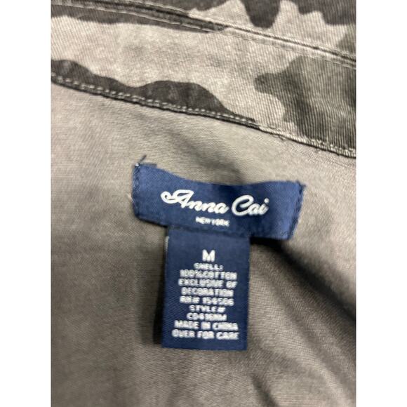 Anna Cai Embellished Camo Utility Jacket w/ Jeweled Shoulders & Bow Detail med - Picture 7 of 7